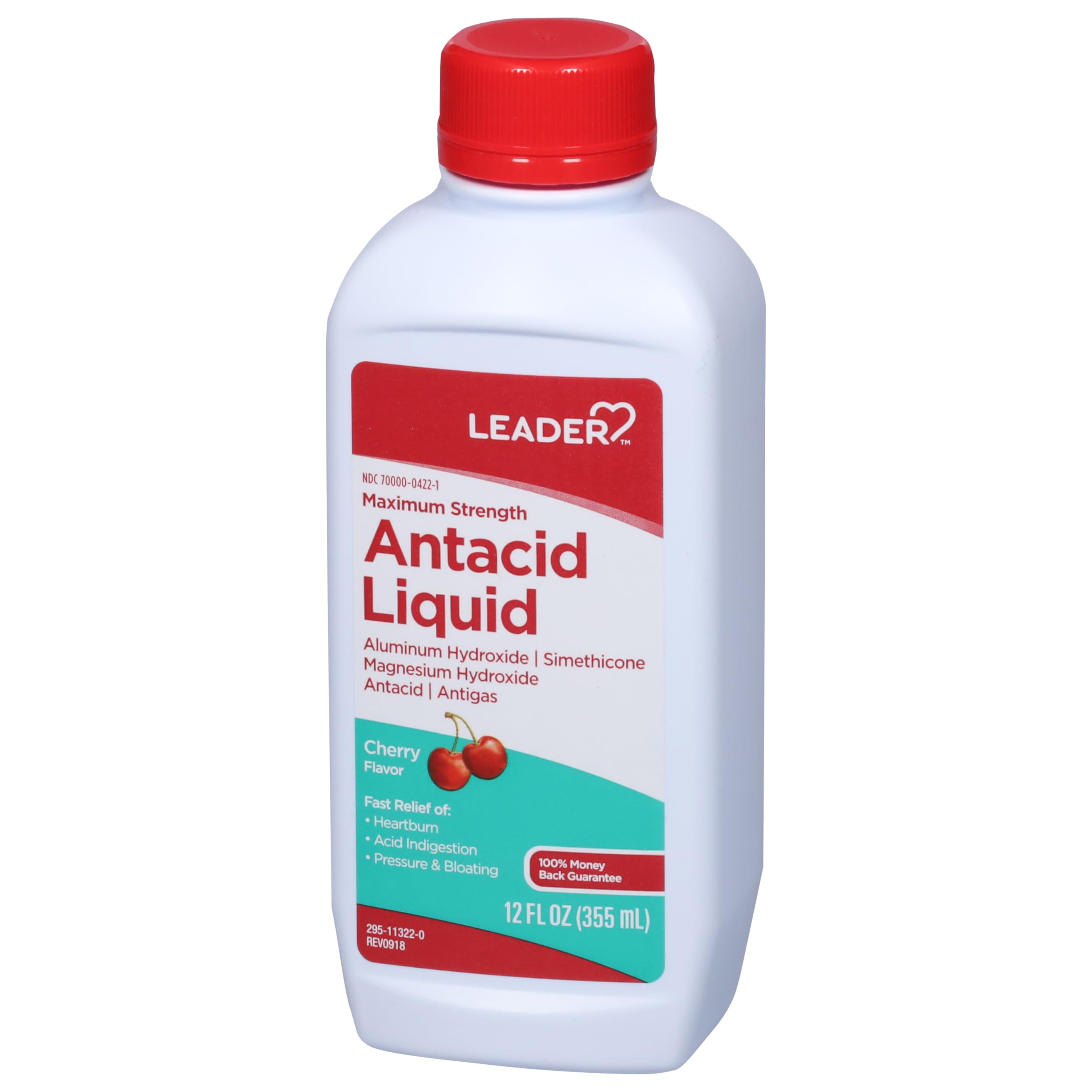 LEADER Maximum Strength Antacid Liquid with Aluminum Hydroxide, Simethicone, Antacid/Antigas for Heartburn, Acid Indigestion, Pr