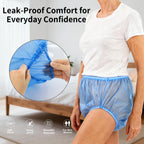 Florith Unisex Washable Adult Diaper Cover, Rubber Plastic Pants Waterproof Reusable, Advanced Anti-Leak Side Protection, Breath