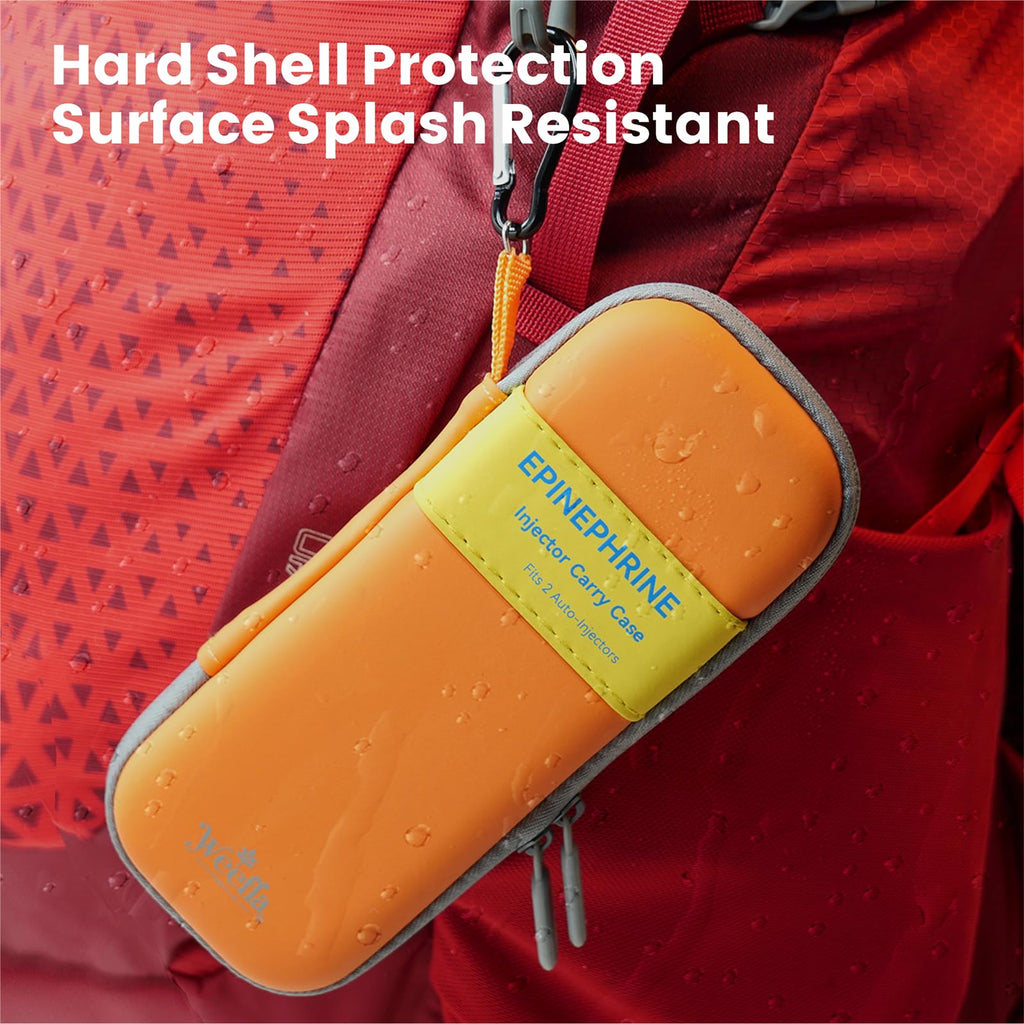 weefla Empty Hard-Shell Carry Case for EpiPen, Ultra Slim Holder for 2 Epi Pen Auto-Injectors, High-Visibility, Splash Resistant