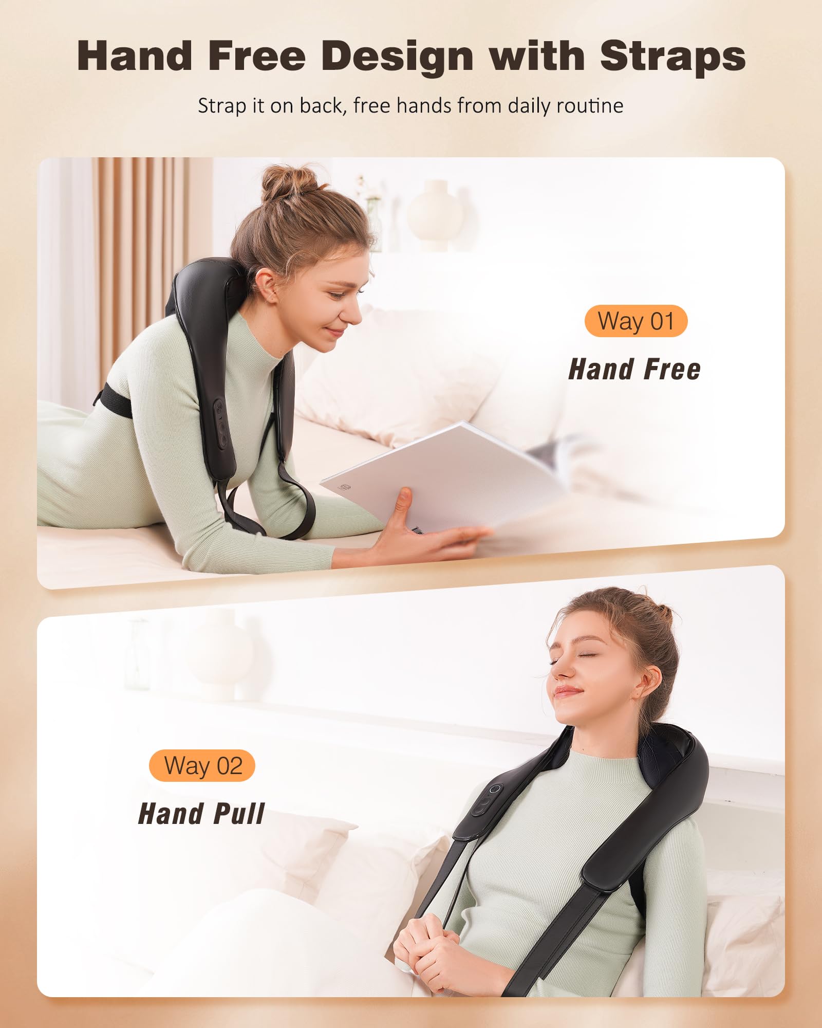 KNQZE Neck and Shoulder Massager, Cordless Back and Neck Massager, Upgraded Graphene Heating, FSA HSA Eligible, 4D Shiatsu Deep