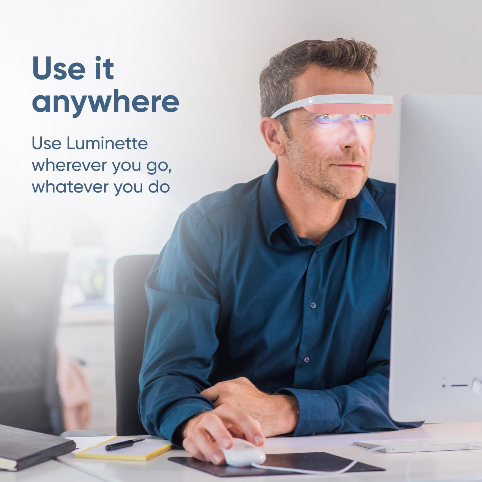 Luminette 3 Light Therapy Glasses - Wearable Happy Lamp - Natural Relief for Sleep Problems, Seasonal Mood Disorders and Jet lag