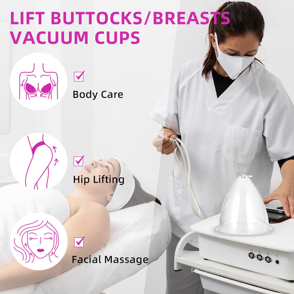 SRUIHAX 1 Pair Vacuum Cups:80,90,120,150,180,210 ML Extra-Large Butt Suction Cup Vacuum Therapy Cupping Machine Accessories for