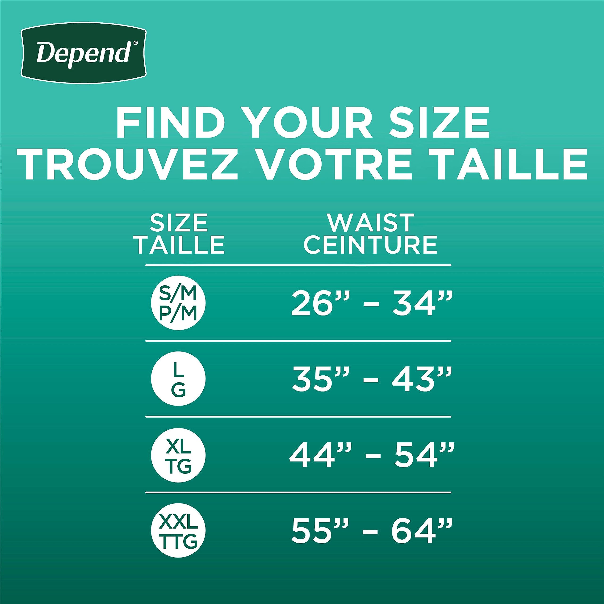 Depend Fresh Protection Adult Incontinence Underwear for Men, Disposable, Maximum, Small/Medium, Grey, 44 Count, Packaging May V