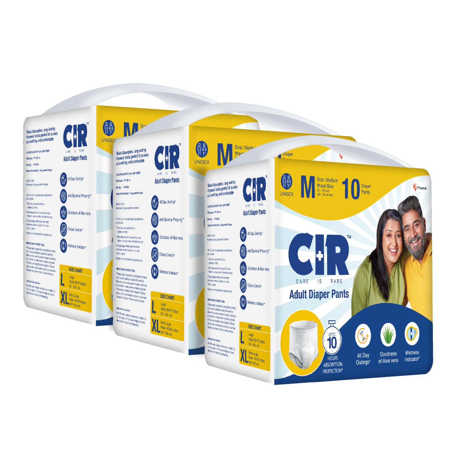 Cir Adult Diaper Pants Style | Adult Diaper Medium Size (M)|Waist (75100 Cm|30 40) |10 Hr AbsorptionProtection | Unisex With 
