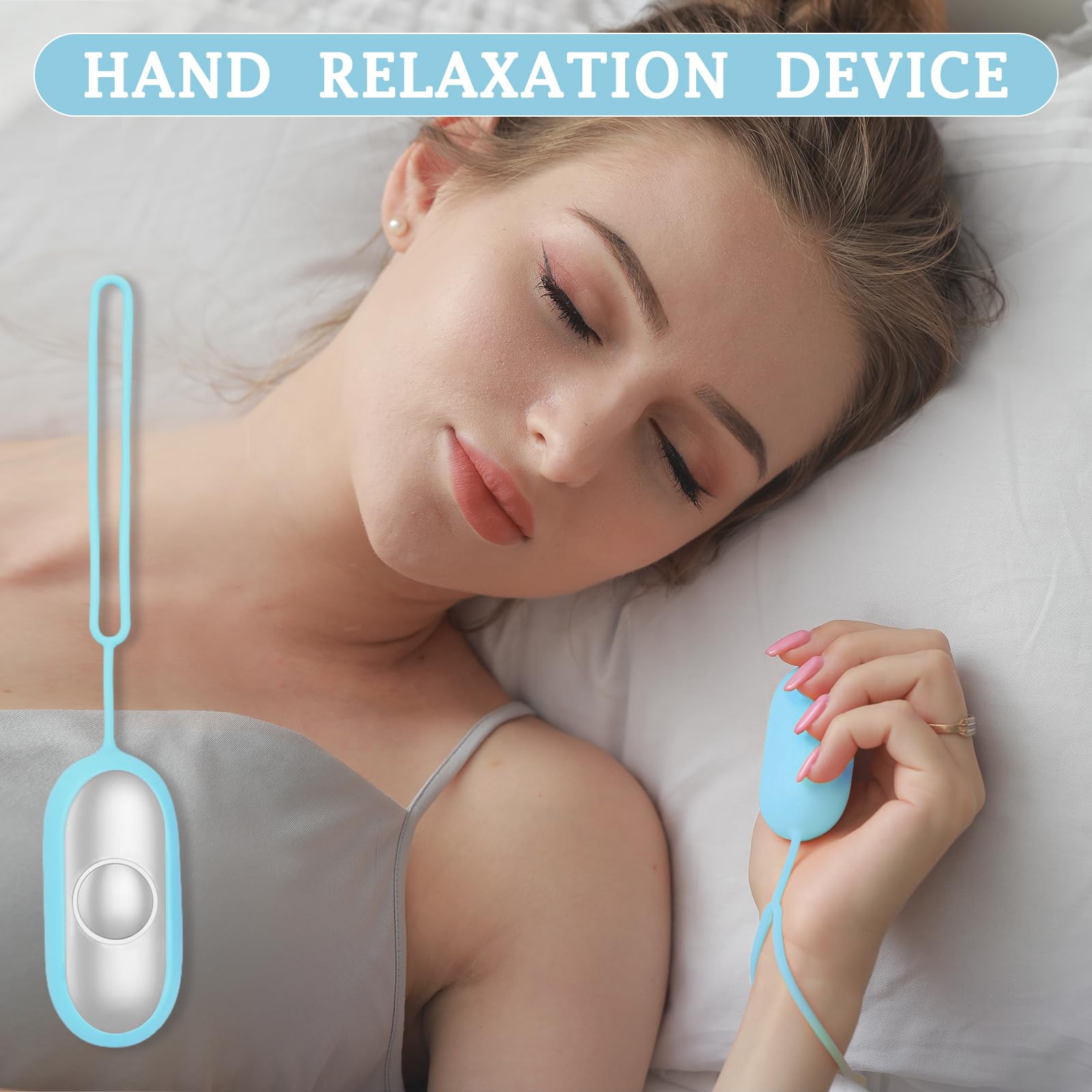 GOQELK Compact Handheld Sleep Aid Device - Relaxation Tool for Improved Sleep, Mood & Focus, Adjustable Massage Intensity, Porta