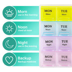 Large Weekly Pill Organizer 4 Times A Day, Medicine Cases,Moisture-Proof 7 Day Pill Box, Travel Pill Cases Portable for Pills Vi