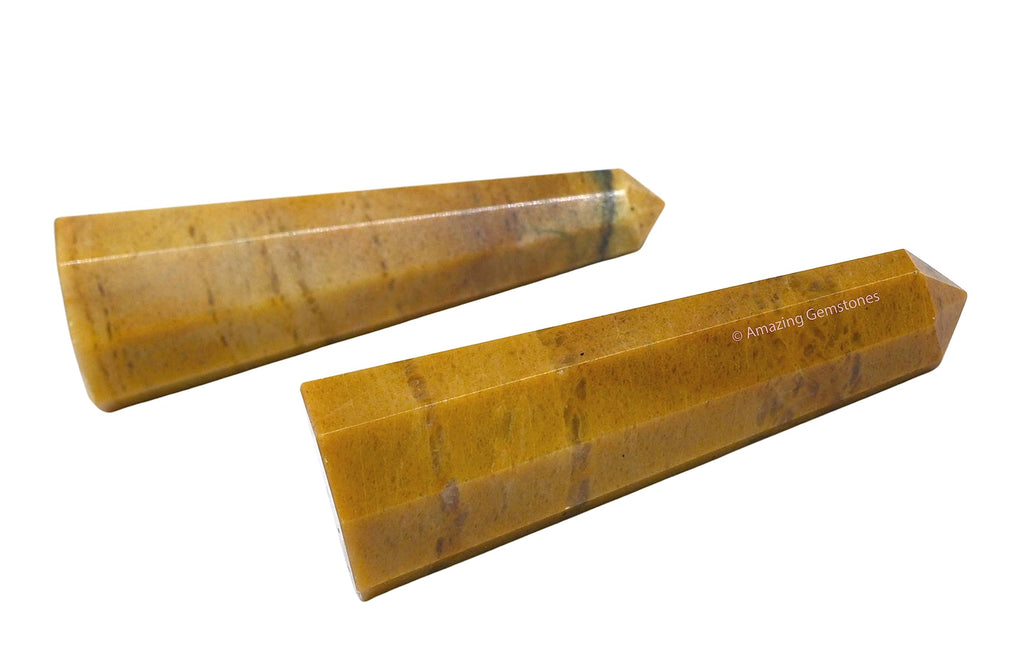 Yellow Jasper Crystal Towers ~ Natural Healing Crystal Point Obelisk for Reiki Healing and Crystal Grid (2 to 3 INCH)