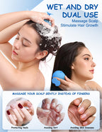 Scalp Massager Hair Growth Shampoo Brush, Silicone Scalp Scrubber Shower Scalp Brush for Hair, Head Massager Scalp Exfoliator fo