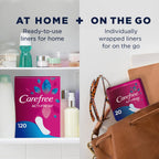 Carefree Acti-Fresh Panty Liners, Thin to Go, Unscented, 22 Count (Pack of 12)