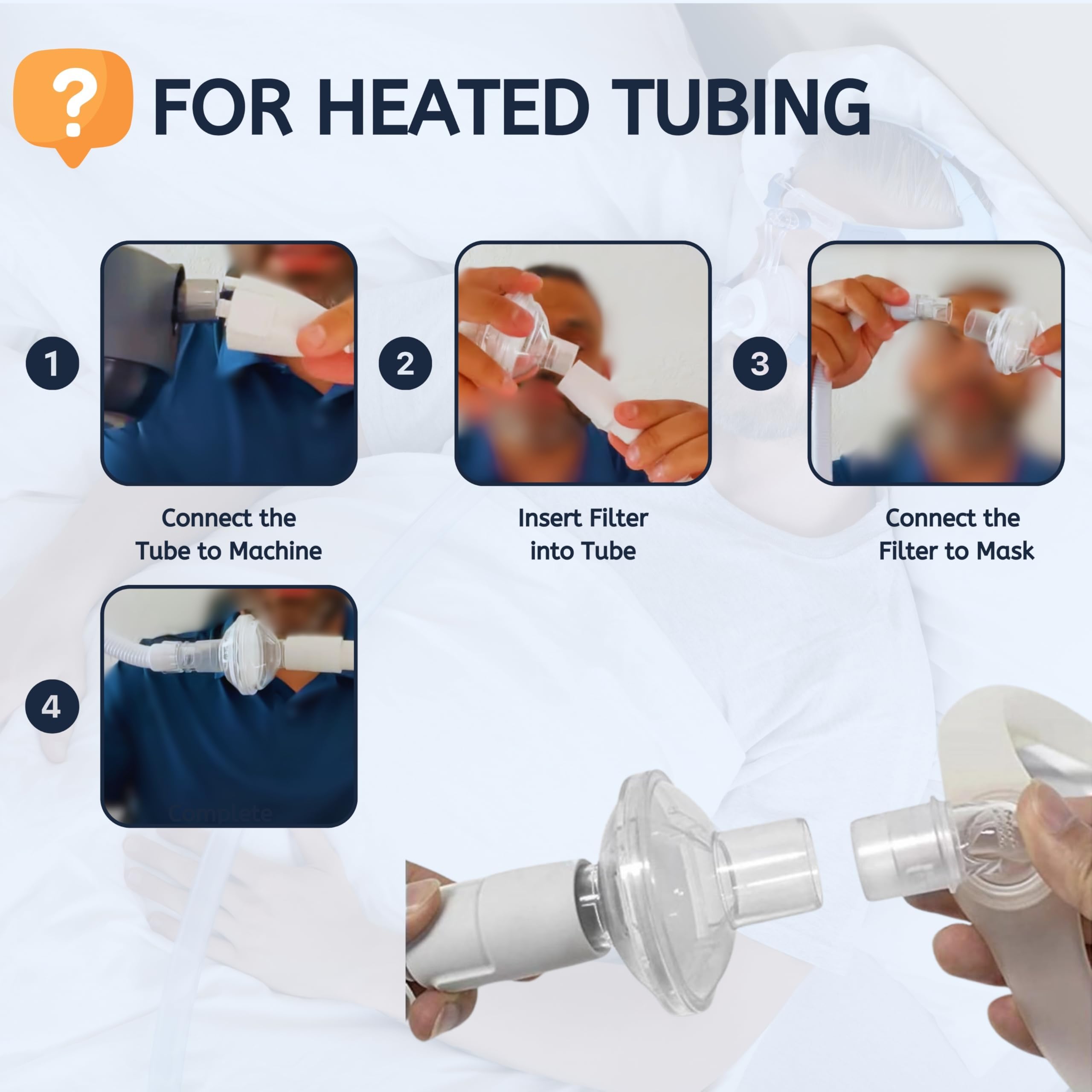 Nispira CPAP Inline Filter Viral for BiPAP CPAP Machines ResMed, Dreamstation Standard Tubing Outlet 22 mm Machine Outlet 25mm,