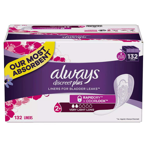 Always Discreet Incontinence Liners, Very Light Absorbency (132 ct.)