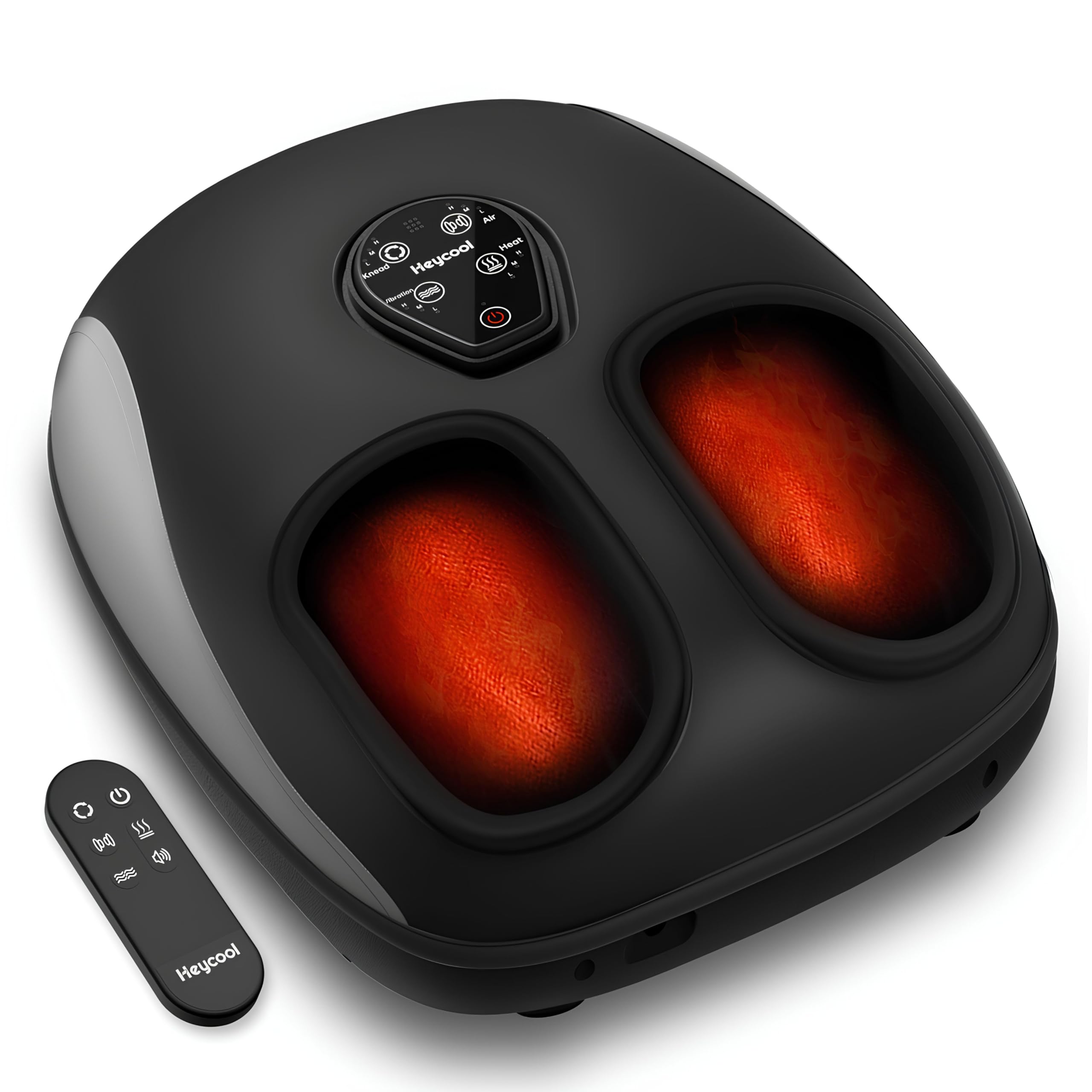 Heycool Shiatsu Foot Massager, Electric Foot Massager Machine with Heat, Deep Kneading, Compression, Vibration, Remote Control, 