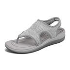Orthofeet Womens Orthopedic Grey Knit Lyra Sandals, Size 5.5 Wide