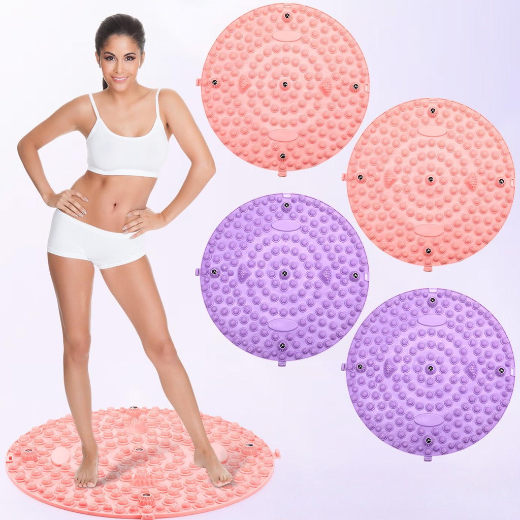 Threlaco 4 Pack Foot Massager Mat Foot Reflexology Pad with Magnetic Relaxation Massage Feet Pressure Point Pad Anti Fatigue Wal