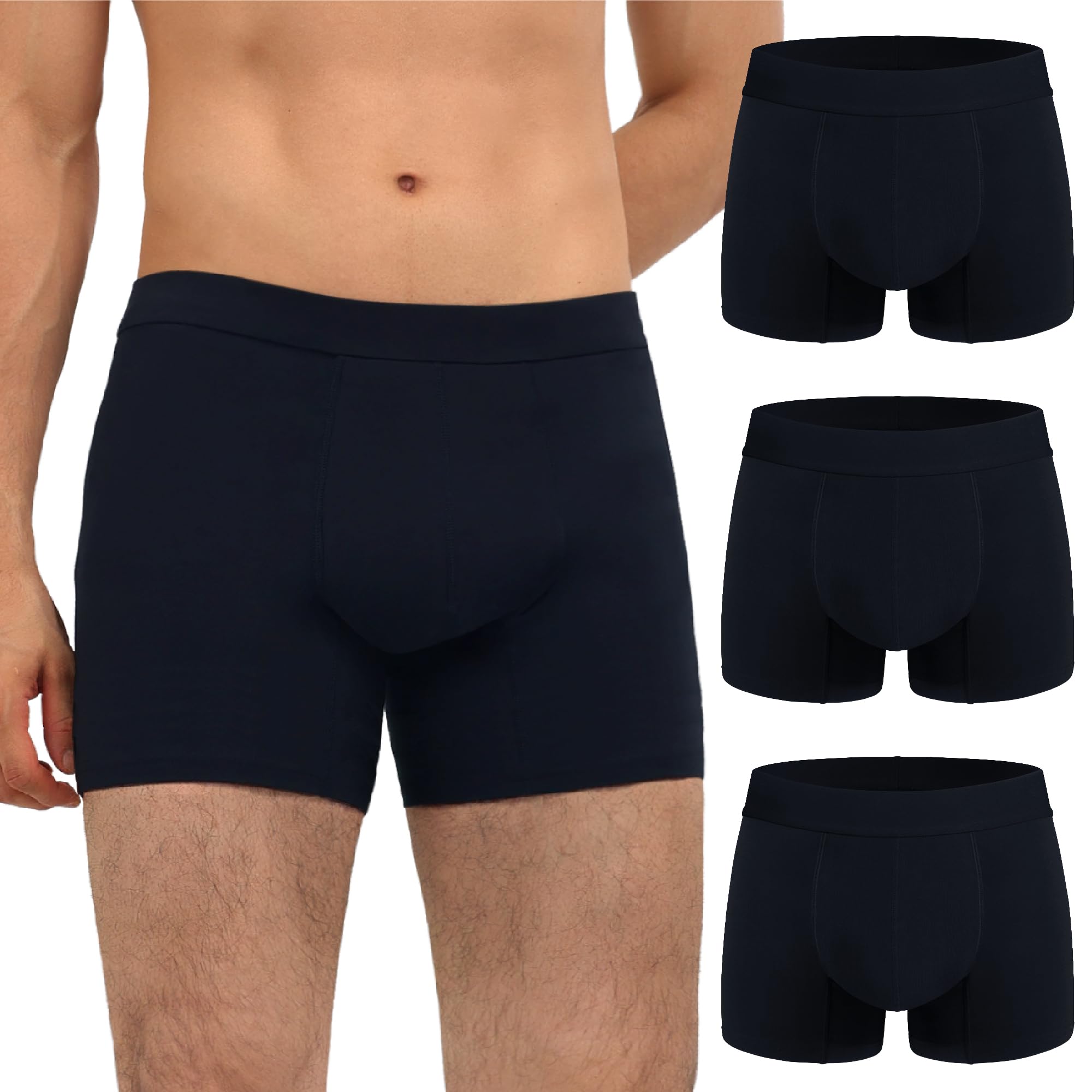 IRISMORII Incontinence Underwear for Men Washable Urinary Leak Proof Absorbent Boxer Brief Male Bladder Leakage Protection 3 Pac