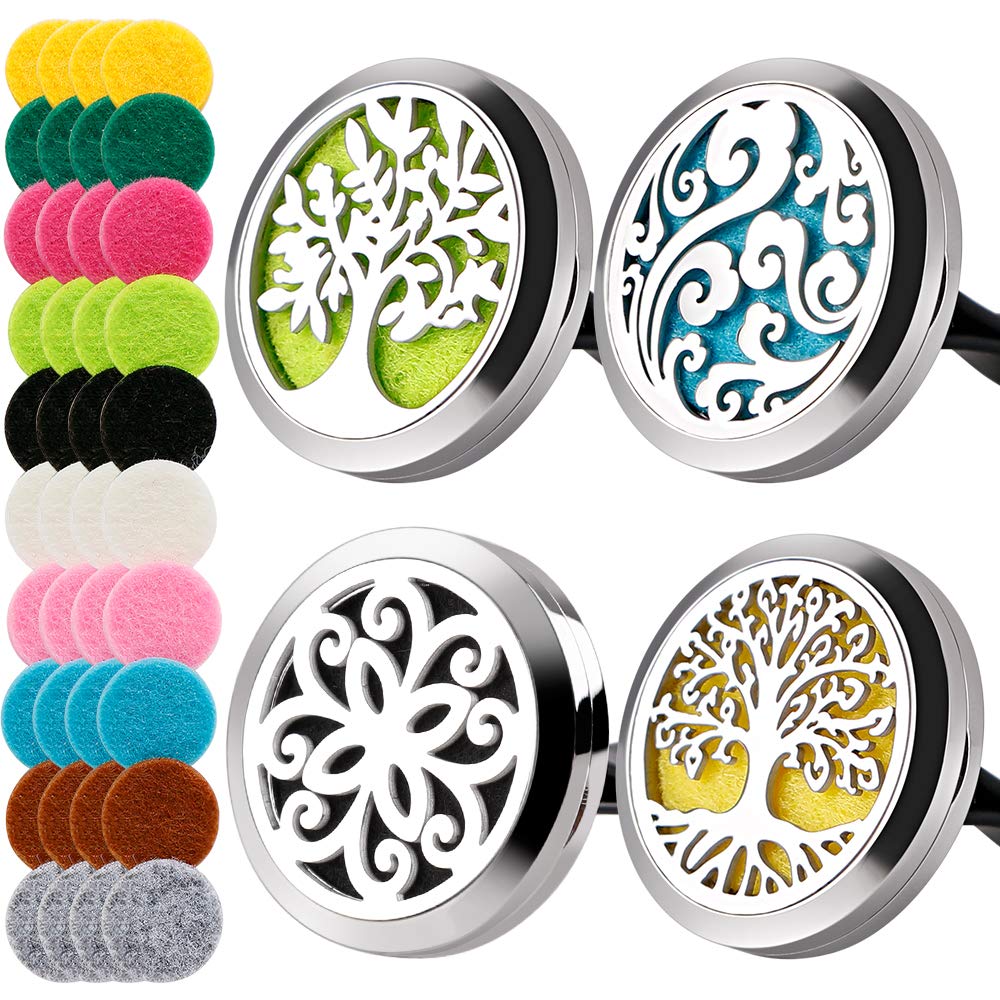 Maromalife 4 PCS Car Vent Clip Diffuser Clip, 30mm Aromatherapy Essential Oil Diffuser Car Clip with 40 Felt Pads, Gift for Wome