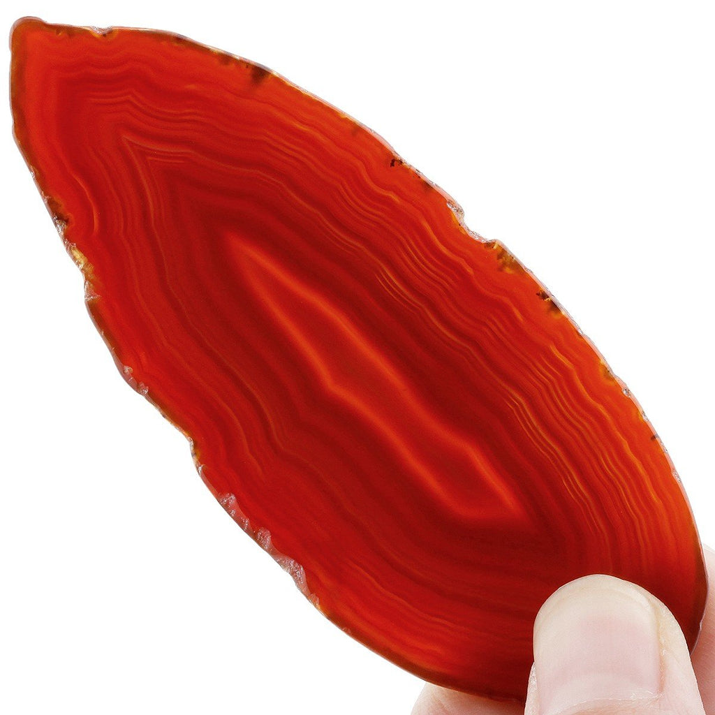Rockcloud 10 Pcs Agate Light Table Slices, Healing Crystals Geode Stones,Irregular Home Decoration Jewelry Making,Red