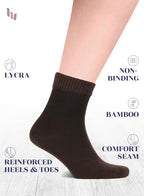 Hugh Ugoli Diabetic Socks for Men, Loose Ankle Socks Bamboo, Extra-Wide, Thin, Seamless Toe and Non-Binding Top, 4 Pairs, Dark B