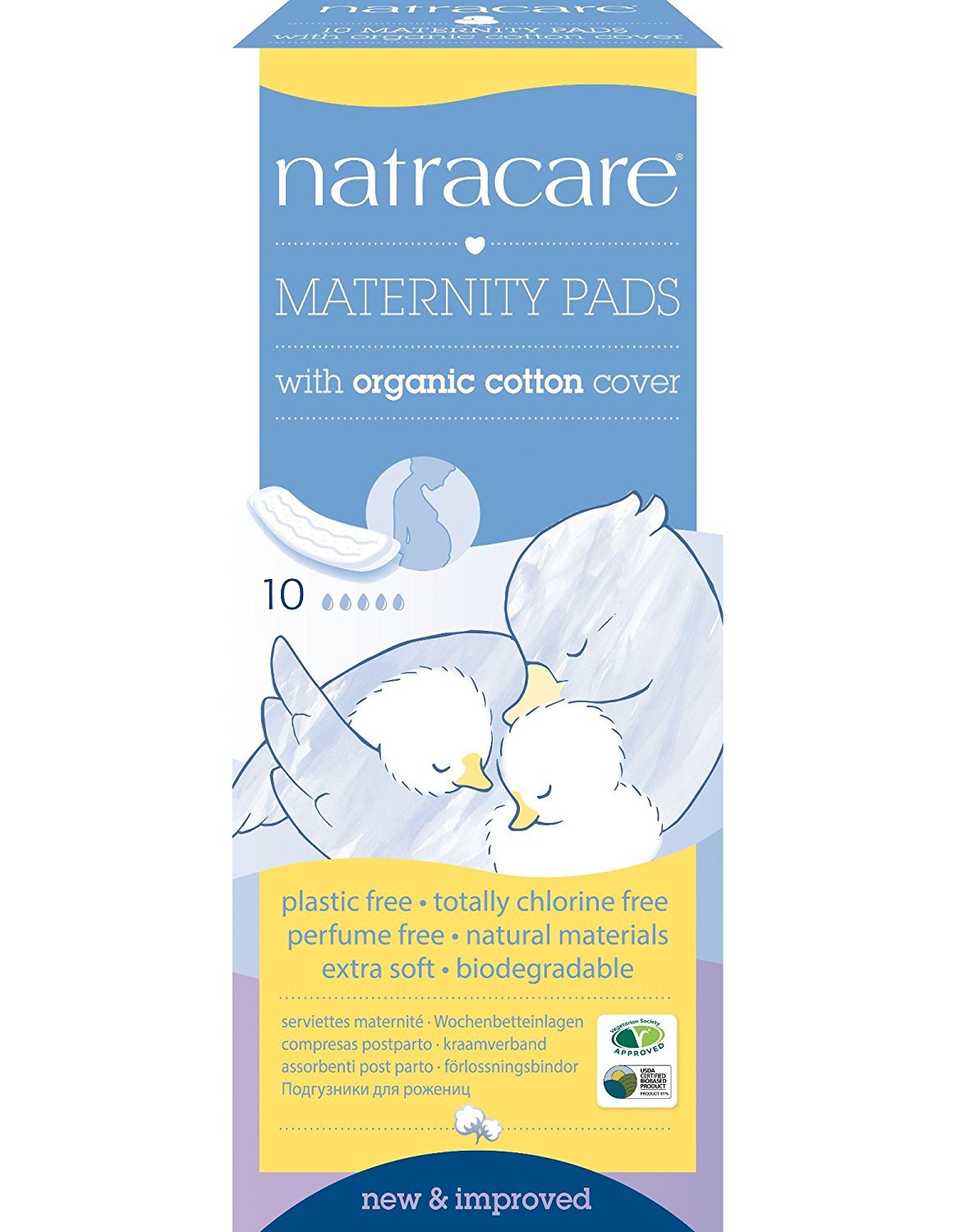 Natracare Maternity Pads 10 Ct, 5 Boxes (50 Pads Total)