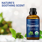 Organic Peppermint Essential Oil 30 ml - 100% Pure Peppermint Oil for Diffuser -Natural, Undiluted Menthol Oil for Hair Care - M