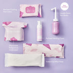 Frida Mom Postpartum Recovery Essentials Kit, Includes Disposable Underwear, Instant Ice Maxi Pads, Perineal Healing Foam, Perin