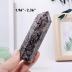 Runyangshi 1PCS Natural Crystal Flame Yooperlite Stone Tower 1.96-2.36 (5-6cm) 6 Faceted Single Point Prism Healing Crystal Wand