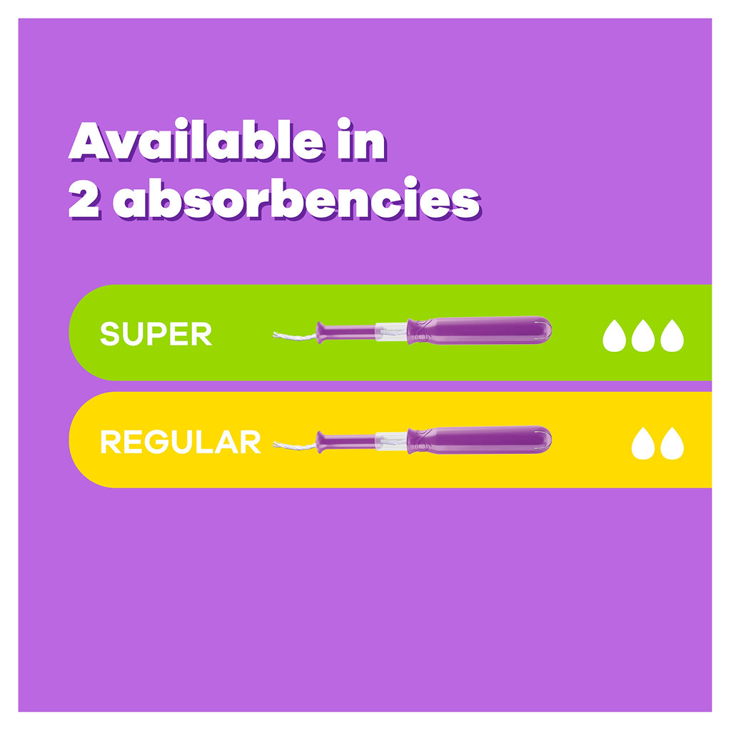 Tampax Compact Radiant Tampons Multipack, with LeakGuard Braid & Extendable Applicator, Regular/Super Absorbency, Unscented, 84