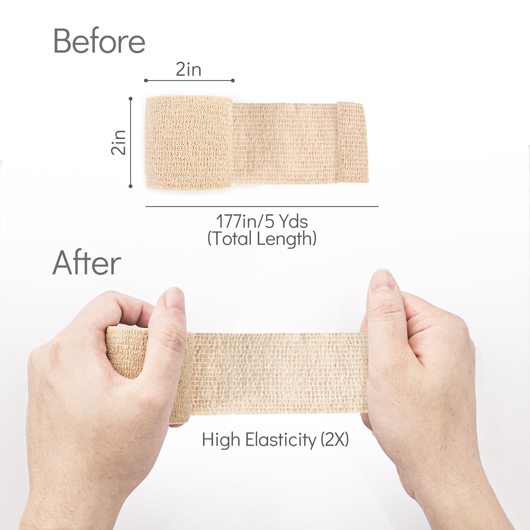 Metene Self Adhesive Bandage Wrap 12 Pack, Athletic Tape 2 Inches X 5 Yards, Sports Tape, Breathable, Waterproof, Elastic Bandag