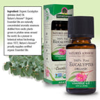 Natures Answer Eucalyptus Essential Oil, USDA Organic, 100% Pure | Natural Aromatherapy Oil for Diffuser/Humidifier, Steam Disti