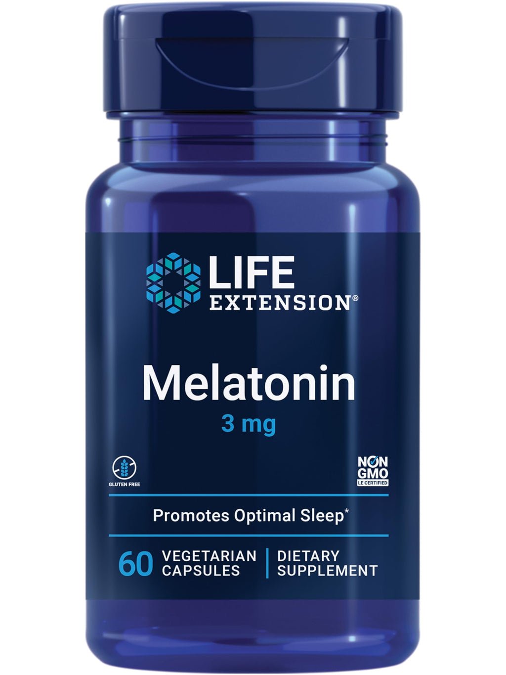 Life Extension Melatonin, 3 mg, Optimal Sleep Support, Healthy circadian Rhythms, Cellular Defense, Gluten-Free, Non-GMO, Vegeta
