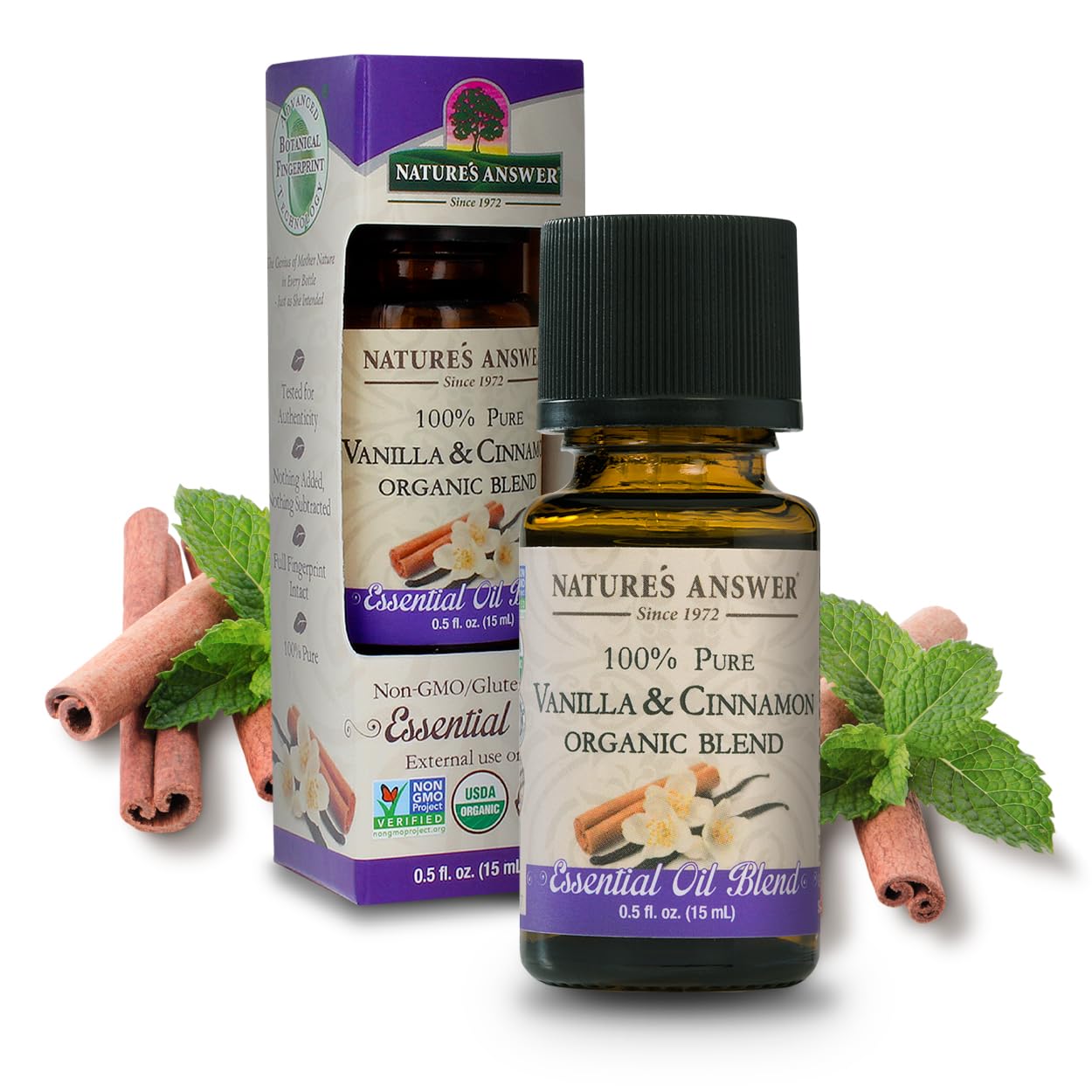 Natures Answer 100% Pure Organic Essential Oil Blend, 0.5-Ounce, Vanilla/Cinnamon