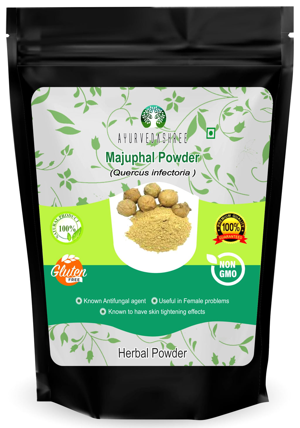 AYURVEDASHREE Majuphal Powder 100 Gm | Galnuts Powder (Quercus infectoria) | 100% Pure Quercus Infectoria/Majuphal/Manjakani