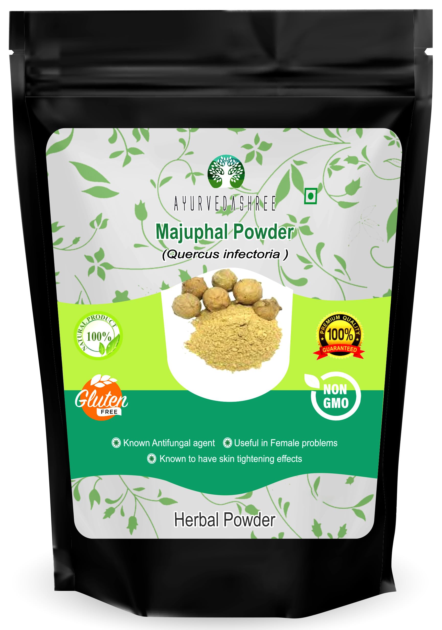 AYURVEDASHREE Majuphal Powder 100 Gm | Galnuts Powder (Quercus infectoria) | 100% Pure Quercus Infectoria/Majuphal/Manjakani