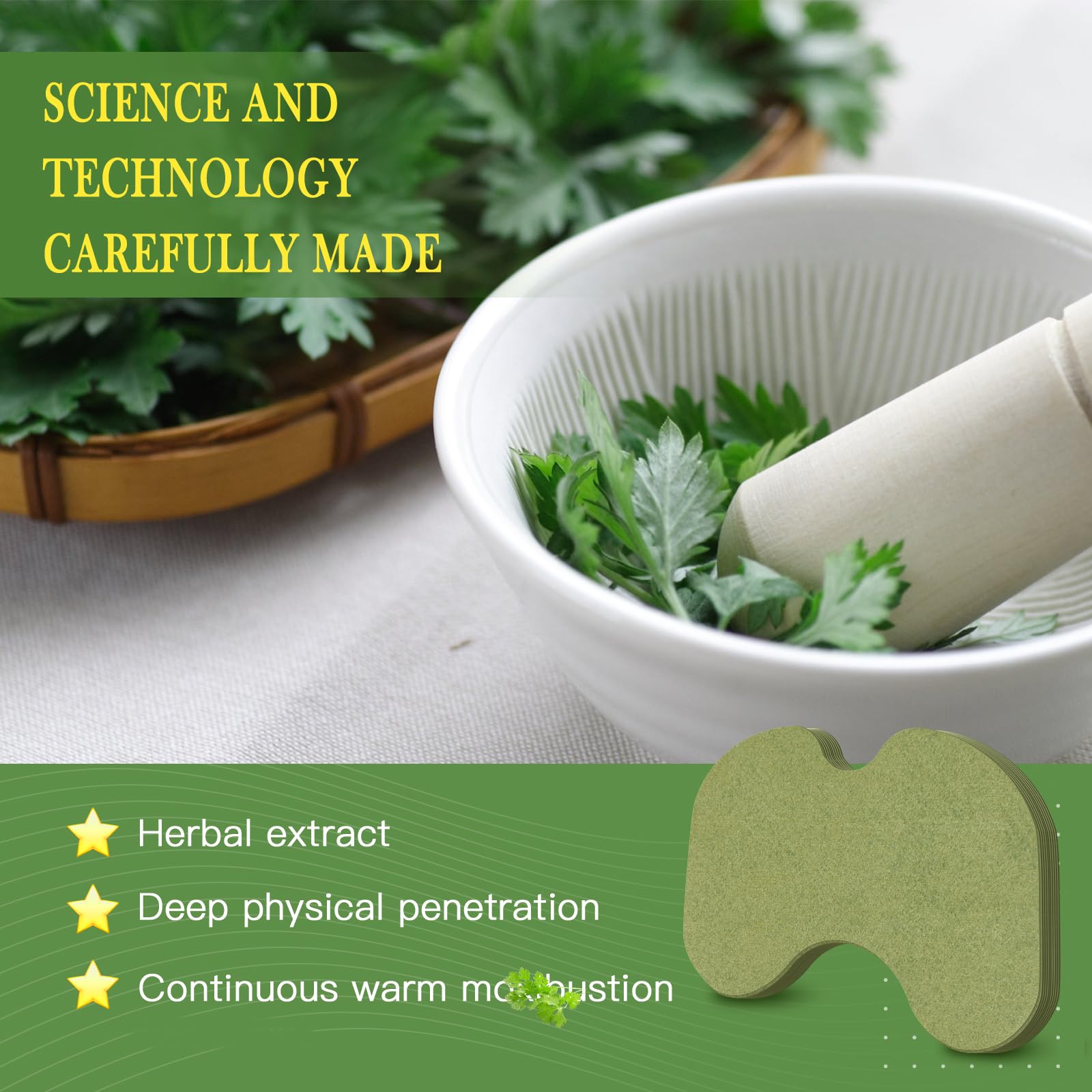COZYPATCH 72PCS Knee Patches - Warming Herbal Patches for Knee Patch, Wormwood Extract Sticker for Knee,Shoulder,Neck,Back