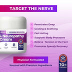 Nerve and Neuropathy Cream - Plant Powered Relief for Foot, Hands, Legs, Toes Includes 7grams of LArginine; Vitamin B6, Arnica,