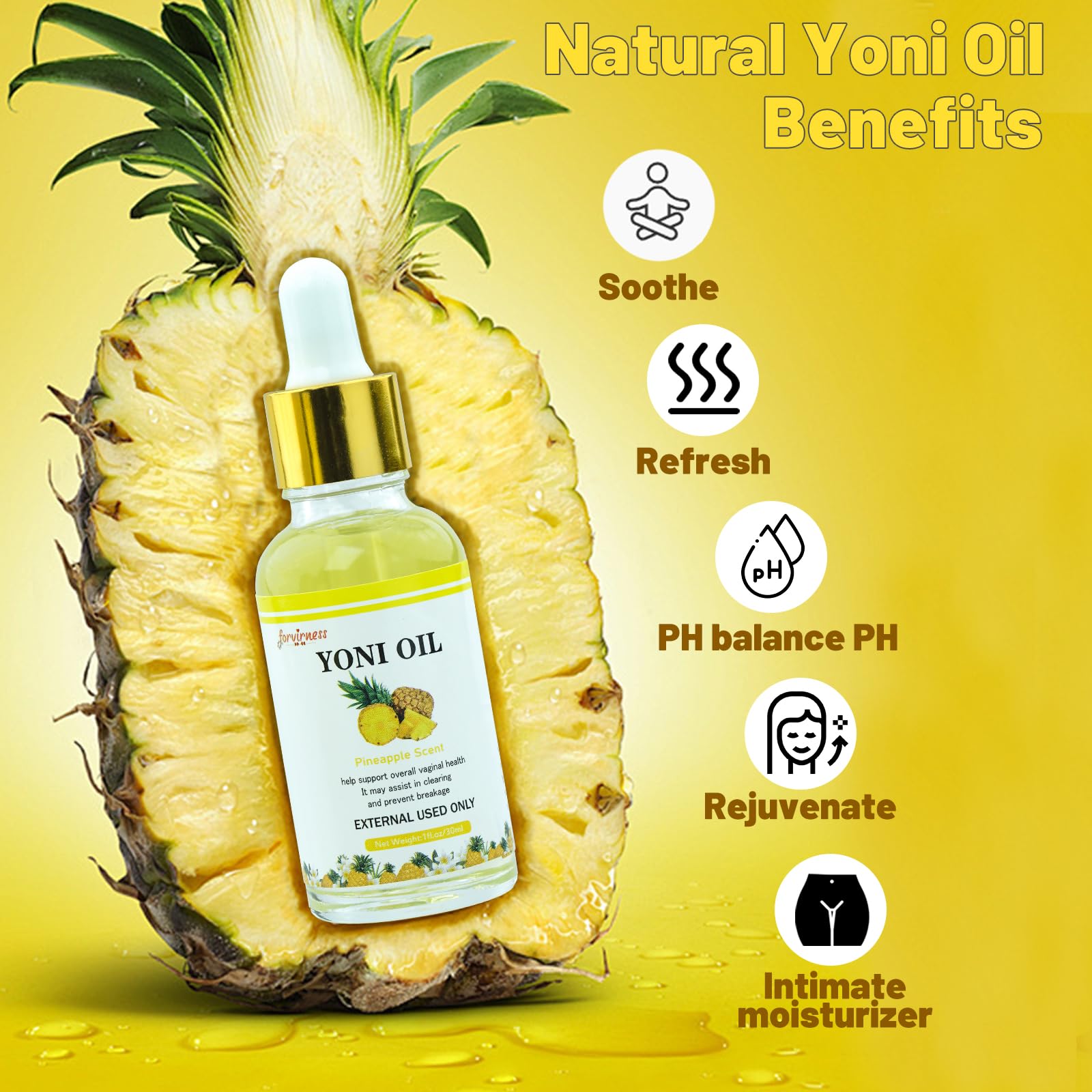 Yoni Wash Yoni Oil Yoni Soap bar, Feminine Wash for Women ph Balance, Intimate wash for Women Remove Odor, 1 Fl Oz Feminine Oil
