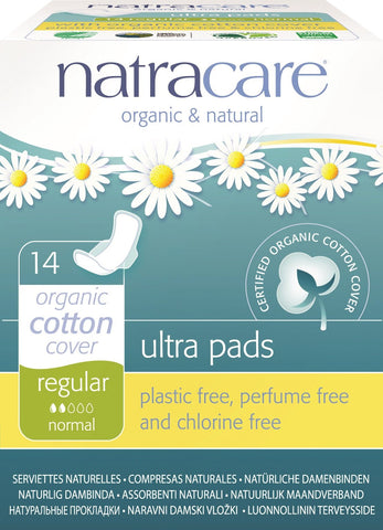 Natracare Ultra Pads w/Wings - Regular - 14 Count