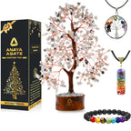 Crystal Trees for Home and Office Decoration, Rainbow Moonstone Chakra Healing Crystals Feng Shui Handmade Trees for Positive En