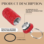 Patelai 3 Pieces Bling Pill Container Portable Pill Bottle Case Waterproof Travel Holder Storage with Keychain for Outdoor Campi