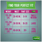 Depend FIT-FLEX Incontinence Underwear for Women, Disposable, Maximum Absorbency, Large, Blush, 52 Count (2 Packs of 26) (Packag