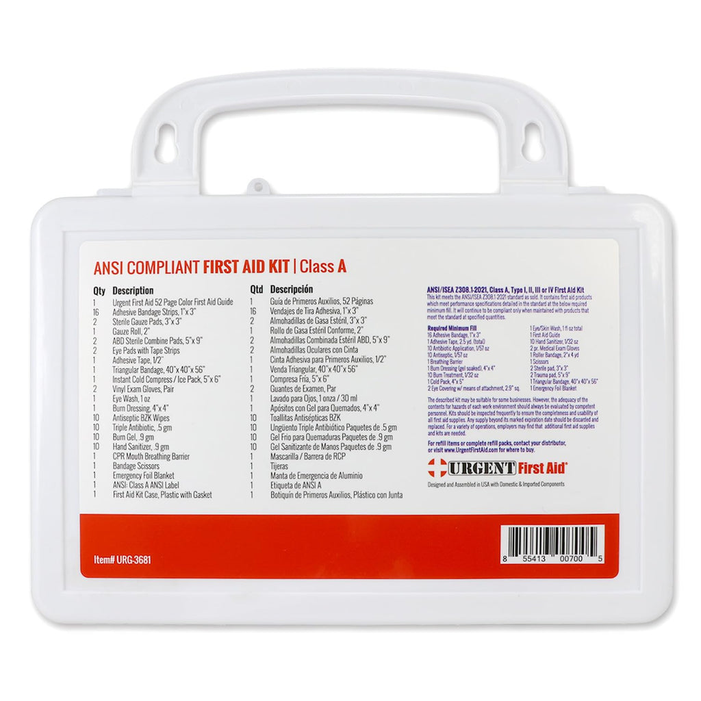 OSHA & ANSI First Aid Kit, 25 Person, 79 Pieces, Indoor/Outdoor Emergency Kit for Office, Home or Car, ANSI 2021 Class A, Plasti
