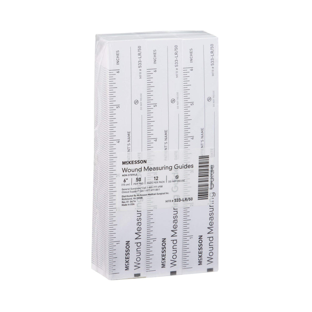 McKesson Wound Measuring Guide Ruler, Non-Sterile, Paper, 6 in, 50 count