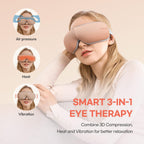 HubiCare Eye Massager with Heat, Vibration, and Music Helps Relieve Strain, Dark Circles, Dryness, and for Migraine Relief Relax