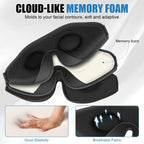 WellSync Sleep Eye Mask for Men Women,Zero Pressure 3D Blackout Eye Mask for Sleeping,Eye Covers with Adjustable Strap,Soft Brea