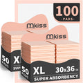 MKISS Bed Pads Disposable [100 Count] Adult Incontinence Underpads 30 x 36 Heavy Duty Absorbent Pee Pad, XL Chucks Leakproof, Ex