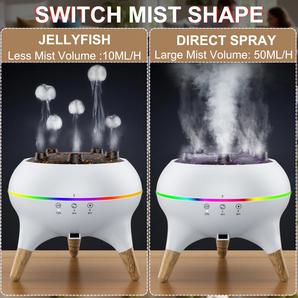 Morbou Essential Oil Diffuser Jellyfish Mist Dancing with Music Aromatherapy, 7 Colorful Lights Hotel Collection Diffuser Oils S