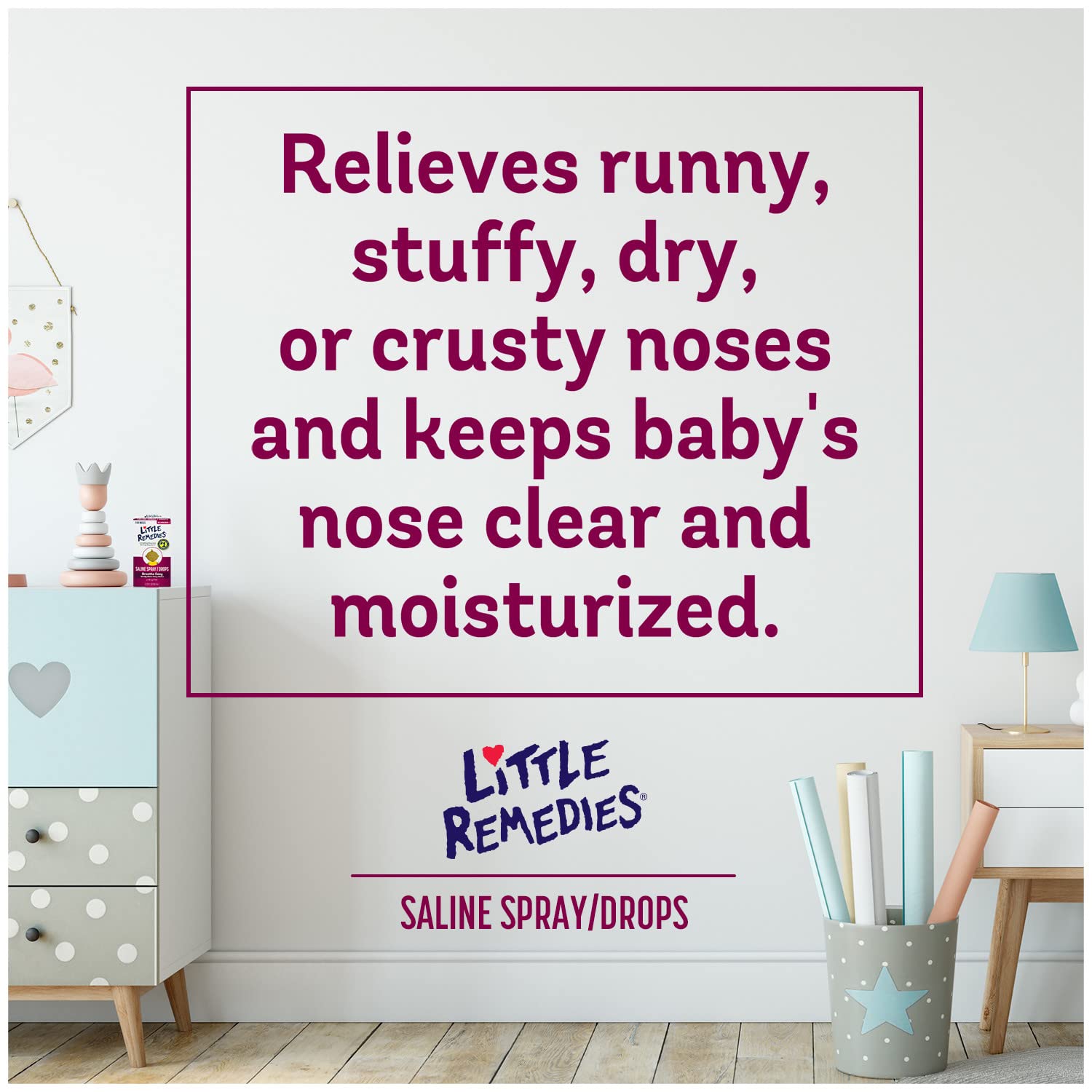 Little Remedies Saline Spray and Drops, Safe for Newborns, 0.5 fl oz, 3 Pack