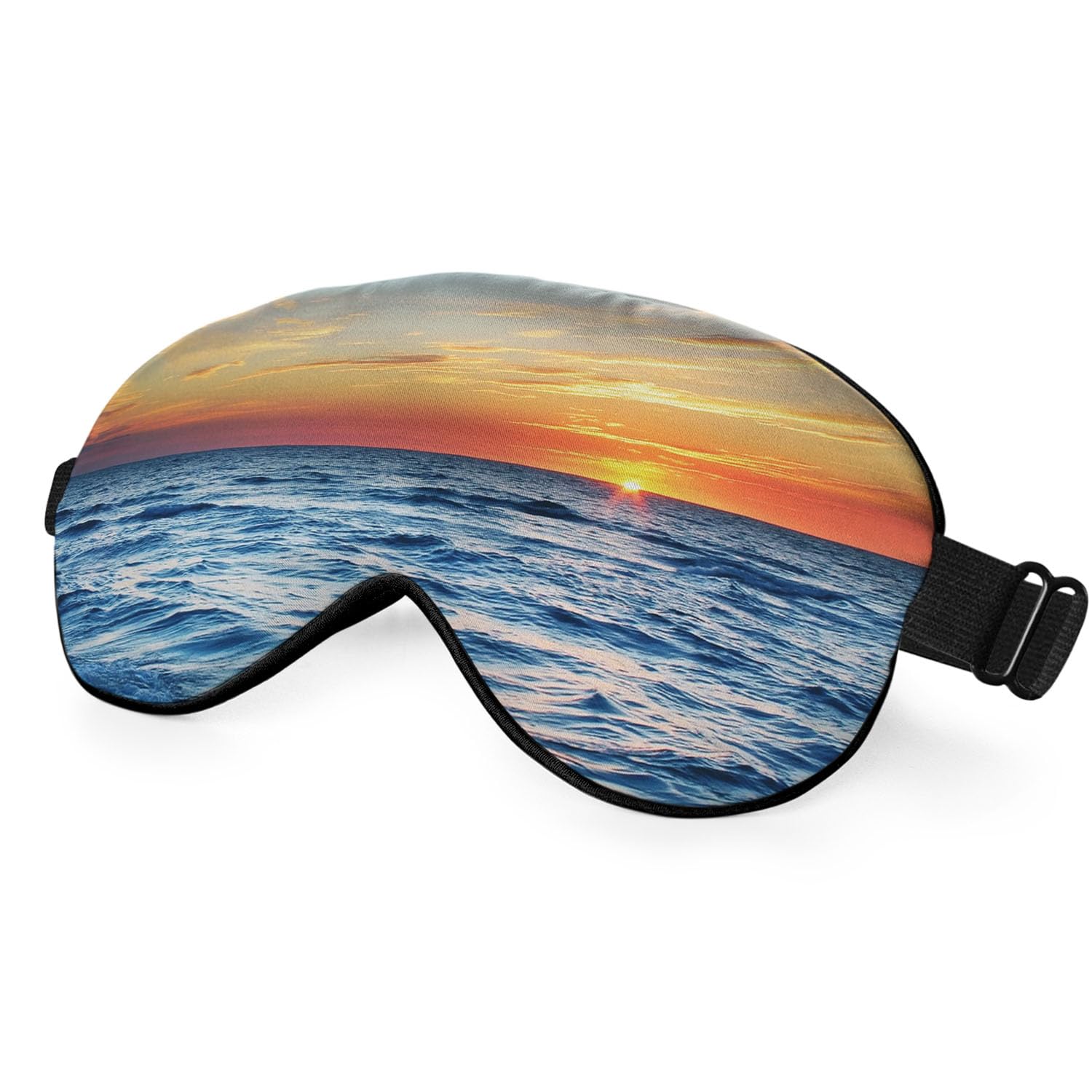 NOHSHE Ocean Scenery Sleep Eye Mask Eye Cover Tropical Summer Sun Sea Silk Eye Mask for Sleeping with Adjustable Strap for Trave