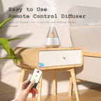 TriPro Essential Oils Aroma Diffuser,Portable Humidifier with Cool Mist and Warm Light Effect,Remote Control,150 ml Capacity,for