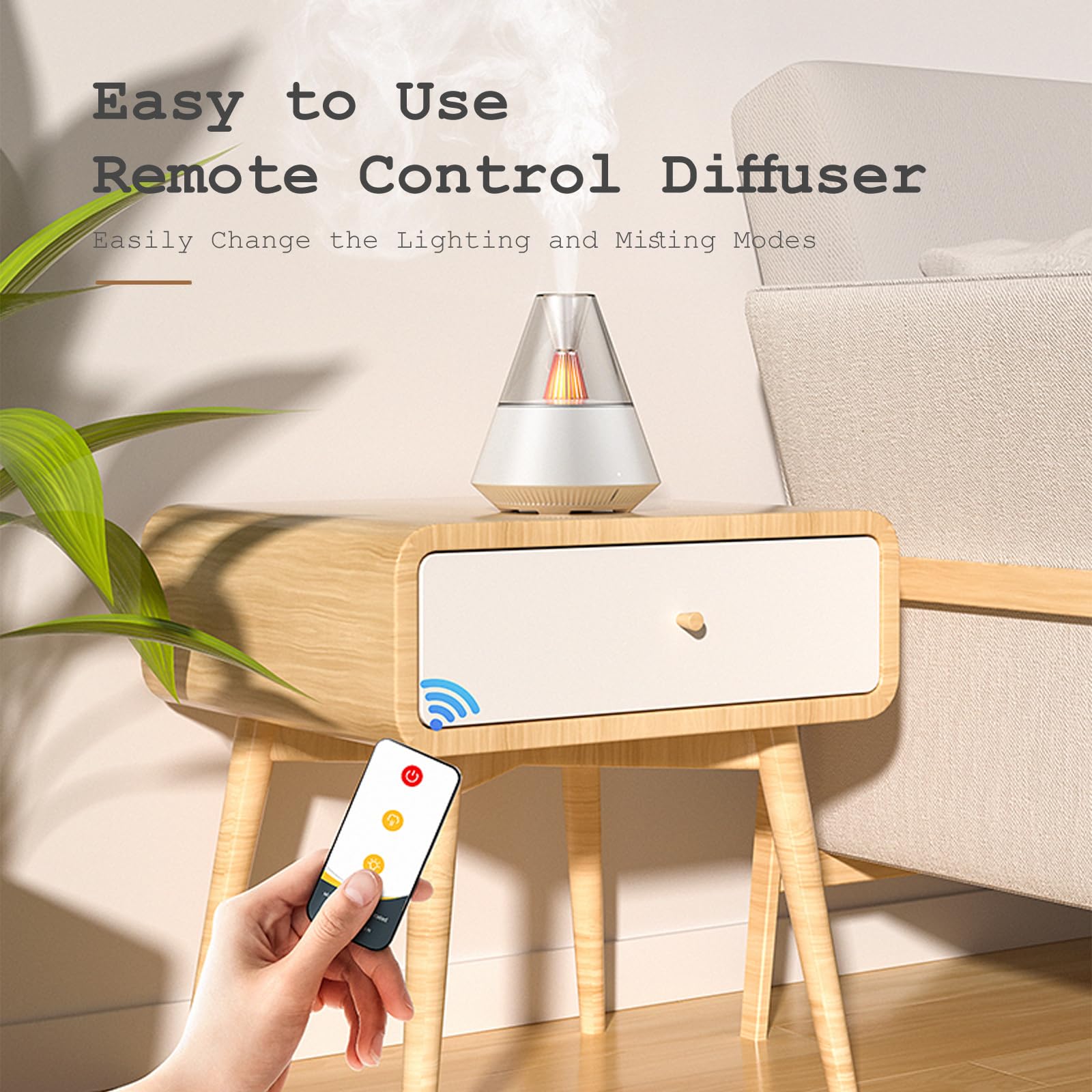 TriPro Essential Oils Aroma Diffuser,Portable Humidifier with Cool Mist and Warm Light Effect,Remote Control,150 ml Capacity,for